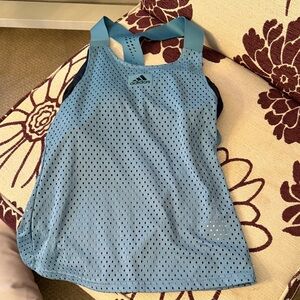 Adidas Women's Light Blue Perforated Tank Top